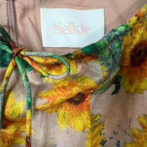 NWOT Selkie Dress - Monet Sunflowers Beach Day Dress - Size 1X - Picture 4 of 5